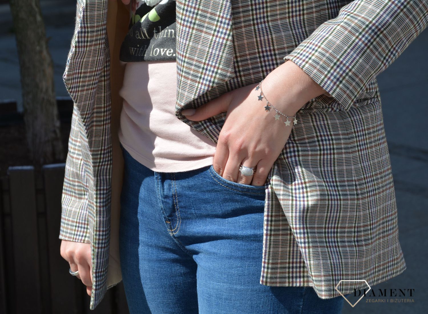 Bransoletka srebrna celebrytka 925 gwiazdki  B RM 21092 058 s. Bransoletka srebrna gwiazdki. Bransoletki celebrytki ✓Pozłacana bransoletka w Sklepie z Biżuterią zegarki-diament.pl ✓Prawdziwe Srebro✓Darmowa wysyłka.jpg